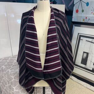 Kensie Purple and Black Striped Cape